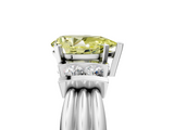 White gold Fancy Yellow Pear  Cut Three-Stone Channel Set Ring with Bar Prongs_81