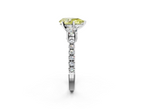 White gold Fancy Yellow Pear  Cut Three-Stone Diamond Pavé Band with Prong Setting_19