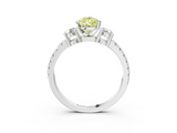 White gold Fancy Yellow Pear  Cut Three-Stone Diamond Pavé Band with Prong Setting_20