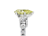 White gold Fancy Yellow Pear  Cut Three-Stone Diamond Pavé Band with Prong Setting_22