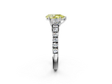 White gold Fancy Yellow Pear  Cut Three-Stone Diamond Pave Band with Prong Setting_38