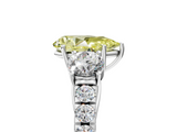 White gold Fancy Yellow Pear  Cut Three-Stone Diamond Pave Band with Prong Setting_41