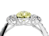 White gold Fancy Yellow Pear  Cut Three-Stone Diamond Pave Band with Prong Setting_41