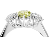 White gold Fancy Yellow Pear Cut Three-Stone Diamond Ring with Prong Setting on a Classic Band_16