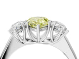 White gold Fancy Yellow Pear Cut Three-Stone Diamond Ring with Prong Setting on a Classic Band_16