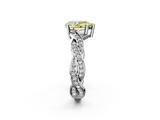 White gold Fancy Yellow Pear  Cut Twisted Pavé Band Solitaire Ring with Four-Prong Setting_56