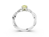 White gold Fancy Yellow Pear  Cut Twisted Pavé Band Solitaire Ring with Four-Prong Setting_58