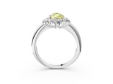 White gold Fancy Yellow Pear  Diamond Cluster Halo Ring with Solitaire Band and Four-Prong Setting_23