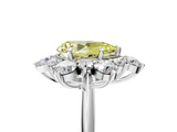 White gold Fancy Yellow Pear  Diamond Cluster Halo Ring with Solitaire Band and Four-Prong Setting_25