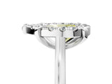White gold Fancy Yellow Pear  Diamond Cluster Halo Solitaire with Four-Prong Setting_95
