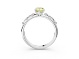 White gold Fancy Yellow Pear  Diamond Cluster Prong-Set Solitaire Ring_23