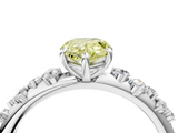White gold Fancy Yellow Pear  Diamond Cluster Prong-Set Solitaire Ring_24