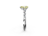 White gold Fancy Yellow Pear  Diamond Cluster Prong-Set Solitaire Ring_26