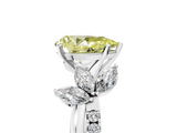 White gold Fancy Yellow Pear  Diamond Floral Vine Solitaire Engagement Ring_8
