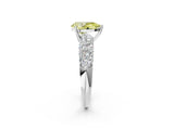 White gold Fancy Yellow Pear  Diamond Pavé Band Solitaire Ring with Four-Prong Setting_51