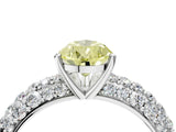 White gold Fancy Yellow Pear  Diamond Pavé Band Solitaire Ring with Four-Prong Setting_53