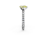 White gold Fancy Yellow Pear  Diamond Pavé Band Solitaire with Four-Prong Setting_233
