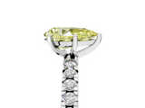 White gold Fancy Yellow Pear  Diamond Pavé Band Solitaire with Four-Prong Setting_236