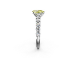 White gold Fancy Yellow Pear  Diamond Pavé Band Solitaire with Four-Prong Setting_5