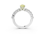 White gold Fancy Yellow Pear  Diamond Pavé Band Solitaire with Four-Prong Setting_6