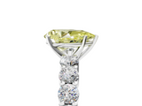 White gold Fancy Yellow Pear  Diamond Pavé Band Solitaire with Four-Prong Setting_8