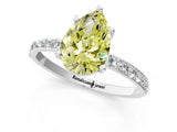 White gold Fancy Yellow Pear  Diamond Pavé Band with Six-Prong Setting_42
