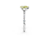 White gold Fancy Yellow Pear  Diamond Pavé Band with Six-Prong Setting_43