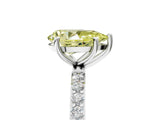 White gold Fancy Yellow Pear  Diamond Pavé Band with Six-Prong Setting_46