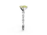 White gold Fancy Yellow Pear  Diamond Prong Set Engagement Ring with Pave Band_201