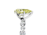 White gold Fancy Yellow Pear  Diamond Prong Set Engagement Ring with Pave Band_204