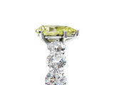 White gold Fancy Yellow Pear  Diamond Prong Setting with Side Stones on a Pave Band_168