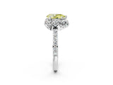 White gold Fancy Yellow Pear  Diamond Solitaire Ring with Shared Prong Pavé Band_20