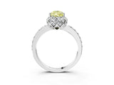 White gold Fancy Yellow Pear  Diamond Solitaire Ring with Shared Prong Pavé Band_21