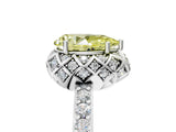 White gold Fancy Yellow Pear  Diamond Solitaire Ring with Shared Prong Pavé Band_23