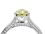 White gold Fancy Yellow Pear  Diamond Solitaire with Pave Band and Six-Prong Setting_24