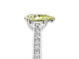 White gold Fancy Yellow Pear  Diamond Solitaire with Pave Band and Six-Prong Setting_25