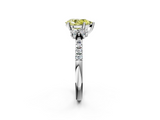 White gold Fancy Yellow Pear  Diamond Three-Stone Pave Band with Four-Prong Setting_22