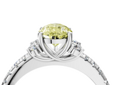 White gold Fancy Yellow Pear  Diamond Three-Stone Pave Band with Four-Prong Setting_24