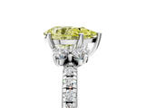 White gold Fancy Yellow Pear  Diamond Three-Stone Pave Band with Four-Prong Setting_25