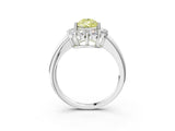 White gold Fancy Yellow Pear  Halo Cluster Diamond Engagement Ring with Prong Setting and Polished Band_23