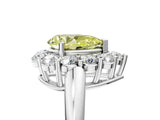 White gold Fancy Yellow Pear  Halo Cluster Diamond Engagement Ring with Prong Setting and Polished Band_24