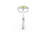 White gold Fancy Yellow Pear  Halo Cluster Diamond Engagement Ring with Solitaire Band and Prong Setting_50