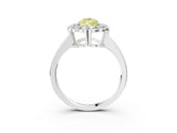 White gold Fancy Yellow Pear  Halo Cluster Diamond Engagement Ring with Solitaire Band and Prong Setting_51