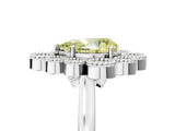 White gold Fancy Yellow Pear  Halo Diamond Cluster Engagement Ring with Milgrain Bezel Setting and Solitaire Band_44