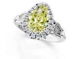 White gold Fancy Yellow Pear  Halo Diamond Engagement Ring with Filigree Band and Four-Prong Setting_106