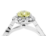 White gold Fancy Yellow Pear  Halo Diamond Engagement Ring with Filigree Band and Four-Prong Setting_109