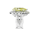 White gold Fancy Yellow Pear  Halo Diamond Engagement Ring with Filigree Band and Four-Prong Setting_110