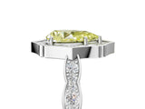 White gold Fancy Yellow Pear  Halo Diamond Engagement Ring with Milgrain Band and Four-Prong Setting_94