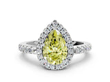 White gold Fancy Yellow Pear  Halo Diamond Engagement Ring with Pavé Band and Four-Prong Setting_20