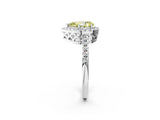 White gold Fancy Yellow Pear  Halo Diamond Engagement Ring with Pavé Band and Four-Prong Setting_22